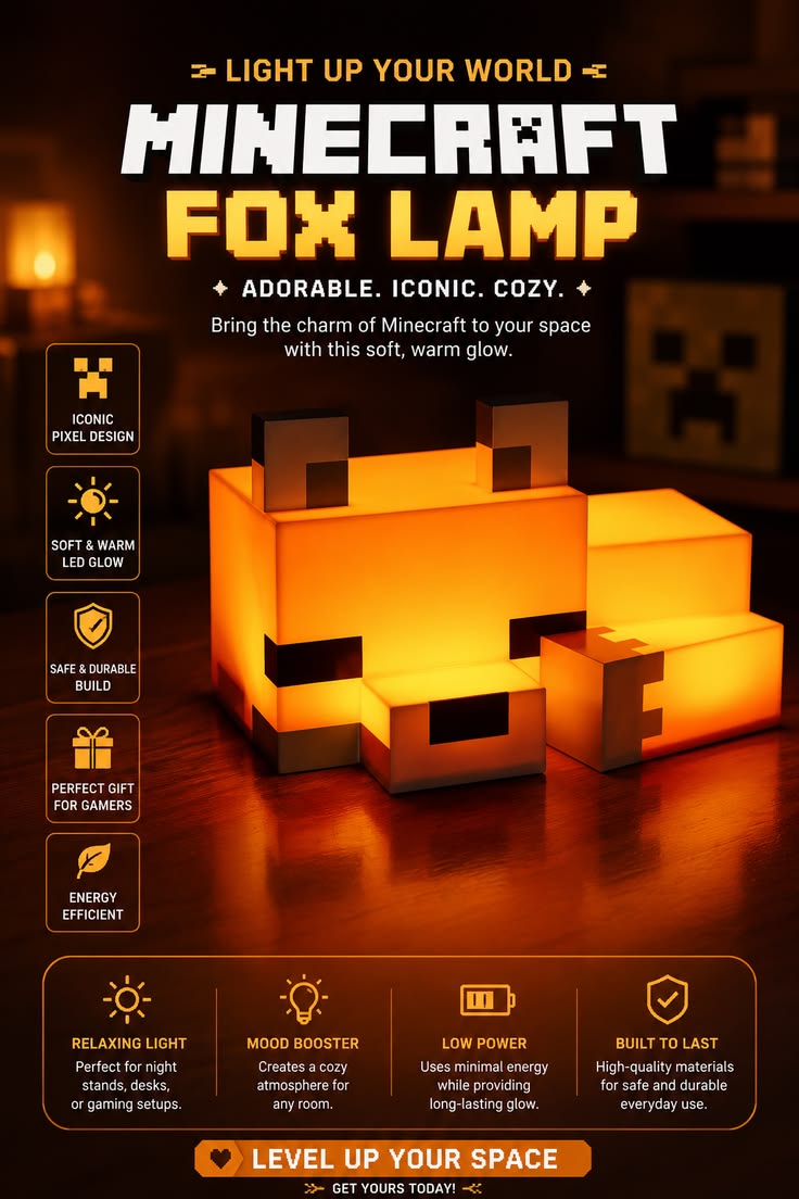 Blocky Fox Desk Lamp