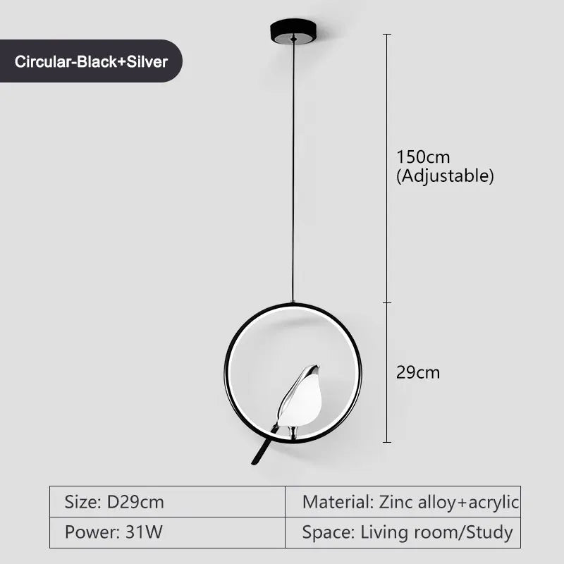Magpie Bird Pendant Light