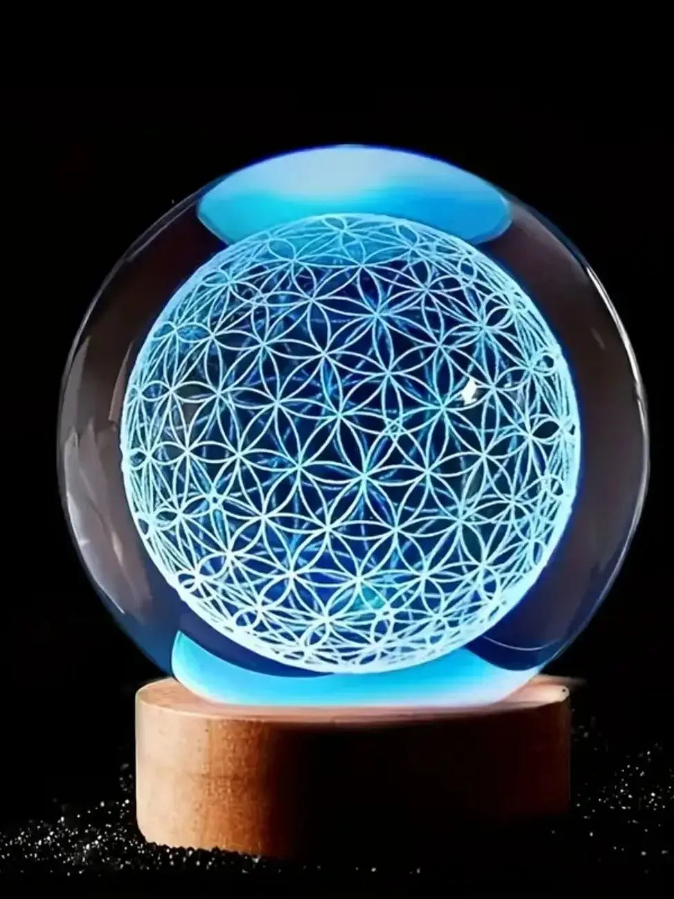 Flower of Life Crystal Lamp