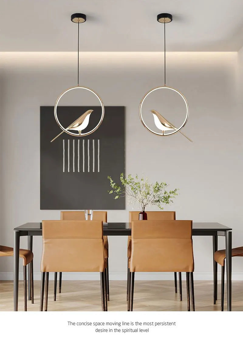 Magpie Bird Pendant Light