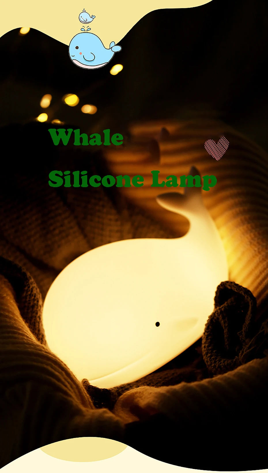 Cartoon Whale Night Light