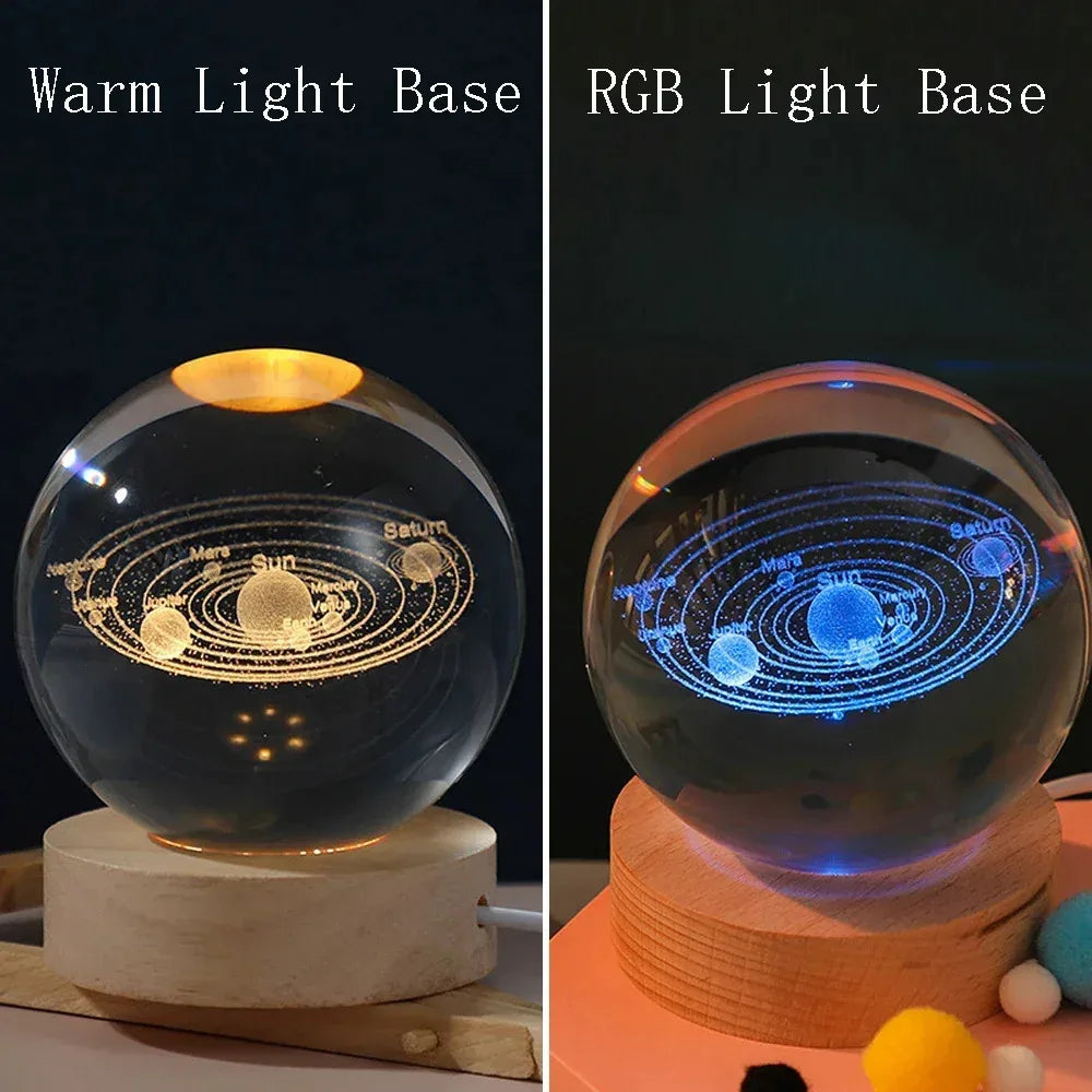 Crystal Solar System Lamp