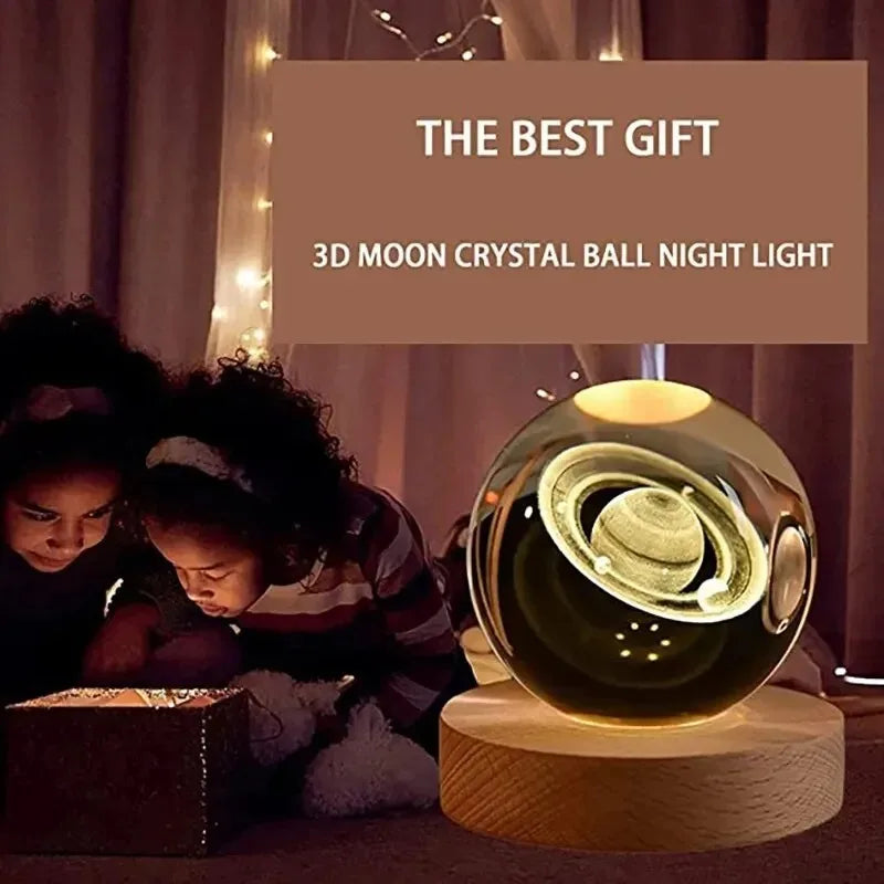 Crystal Solar System Lamp