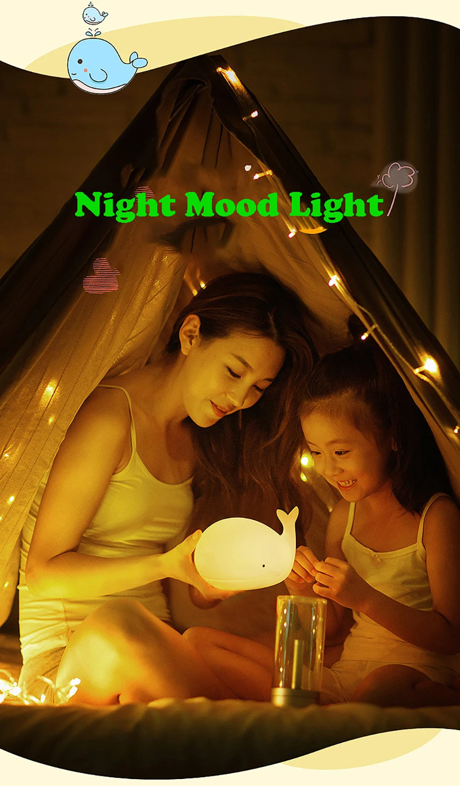 Cartoon Whale Night Light