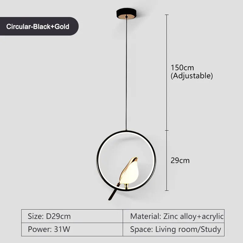 Magpie Bird Pendant Light