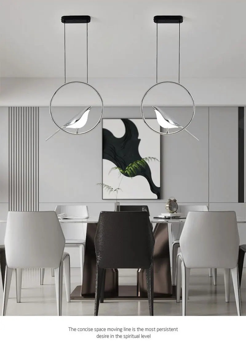 Magpie Bird Pendant Light