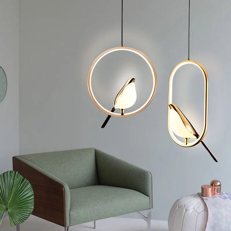 Magpie Bird Pendant Light